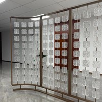 Décoration de restaurant de luxe moderne, cloisons intérieures de bureau, cloisons murales en verre acrylique, cloisons en bois et métal pour salon