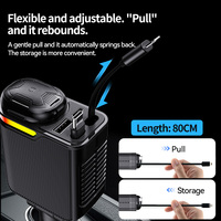 Nouveau Parfum Solide Lumière Ambiante 120W Charge Rapide 12-24V USB-C Chargeur de Voiture Quatre-en-Un