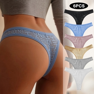 Comfortable Cotton <strong>Thongs</strong> Women Sexy <strong>V</strong> Shape G <strong>String</strong> Breathable Lady Underwear Soft Skin Friendly Mid Rise Panties Sale - Product Image 1