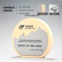 Nouveau panneau en aluminium-plastique de forme ronde personnalisé Plaque de marbre créative trophées impression UV cadeau d'affaires promotionnel artisanat à la main