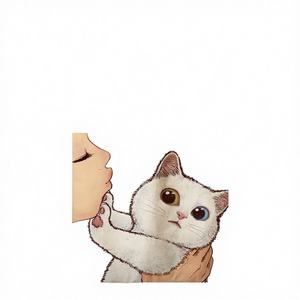 Sac à main tendance pour femme, imprimé chaton, sac fourre-tout à bandoulière, sac de courses réutilisable avec doublure en polyester, plusieurs compartiments ouverts - Product Image 2