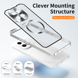 Funda Magnética Híbrida con Marco Metálico para vivo IQOO 15 5G, Carcasa Trasera Transparente Esmerilada de PC, Resistente a Impactos - Product Image 3