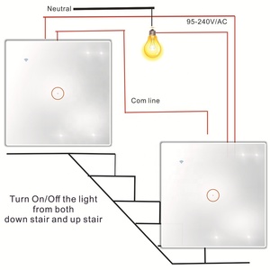 OEM <span class=keywords><strong>Wifi</strong></span> interruptor no neutral ewelink tuya Alexa Google hogar voz UE Reino Unido 1 2 <span class=keywords><strong>3</strong></span> banda táctil Alexa voz Dual 2 vías luz interruptor inteligente - Product Image 2