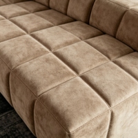 Vintage Luxus-Sofa-Set aus Vollnarbenleder, Modulares Design mit Schwammfüllung, Anpassbare Farbe und Form, Bogenförmig für Wohnzimmer