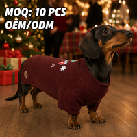 Pull tricoté haut de gamme pour chien, doux et respirant, vêtements de Noël pour animaux, rouge bordeaux, chaud pour l'hiver, vêtements pour chat, fabricant, MOQ 10