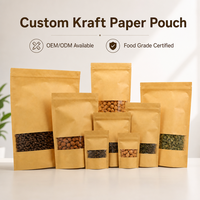 Sachet Doypack Personnalisé en Papier Kraft avec Fenêtre Transparente pour Emballage Alimentaire – Sachets Imprimables Premium pour Aliments