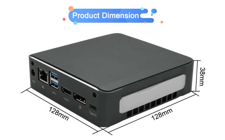 New Top Mini Pc I7 10510U 64GB DDR4 RAM Win10 Pro With Fan Palm 