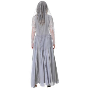 Robe de mariée fantôme d'Halloween, imprimé crâne, robe pour femmes, costume de fête de carnaval, cosplay, performance scénique, tenue de convention de bande dessinée - Product Image 5
