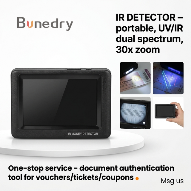 IR Detector Portable Mini Anti-Copy Inspection Tool for Voucher Ticket Coupon Security Document Authentication