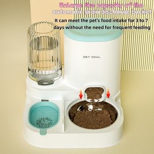 Tempat makan hewan peliharaan terintegrasi dengan Dispenser air otomatis mangkuk kucing dan anjing persediaan makanan dan air - Product Image 3