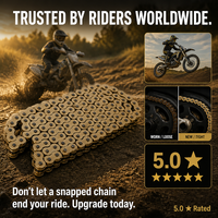 Chaîne de transmission à joint torique 520 compatible avec Surron Ultra Bee 120 maillons, remplacement tout-terrain doré