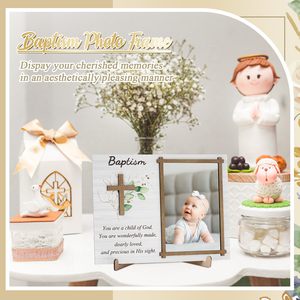 Marco de Fotos de Madera <span class=keywords><strong>para</strong></span> Bebés Recién Nacidos, Impresión Personalizada al por Mayor de Fábrica Nicro, Exhibición de Fotos, Recuerdo de Bautizo, Regalo, Recuerdos de Bautizo - Product Image 4