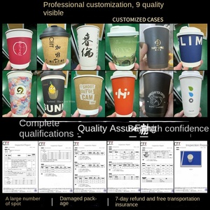 Vaso de Café Desechable de Papel de Doble Pared, Impresión de Logotipo Personalizable, Aislamiento Térmico y Anti-Escaldaduras, Tapa se Compra por Separado - Product Image 3