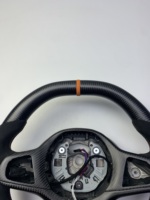 Volante de Fibra de Carbono con Base Plana para Serie 1 M Performance con Costuras Naranjas, Calefactable, Reemplazo OEM, 3 Radios M