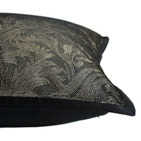 Coussin de luxe vintage en velours noir et or brossé Dotier, lavable à la main, pour canapé, chambre et espace de détente, vente en gros