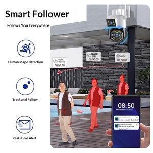 Caméra <span class=keywords><strong>extérieure</strong></span> intelligente pour la <span class=keywords><strong>maison</strong></span>, 360° sans angles morts, vidéo, connectivité à distance par smartphone, surveillance sans fil, objectif macro 12 mm - Product Image 3