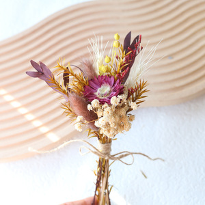 Bouquet de <span class=keywords><strong>fleurs</strong></span> séchées naturelles mélangées en gros, <span class=keywords><strong>fleurs</strong></span> de gypsophile violette et queues de lapin préservées pour la décoration bohème de la maison et des mariages - Product Image 3