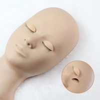 Tête de mannequin pour l'entraînement aux extensions de cils, paupières amovibles, caoutchouc doux au toucher, couleur de peau réaliste, pratique pour les extensions de cils/le maquillage
