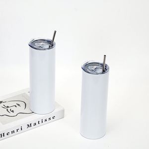 Wholesale 20oz 30oz Stainless Steel Straight Skinny Tumblers with for <b>Straw</b> Lid DIY Printing Gift for White for Sublimation Blan - Product Image 3
