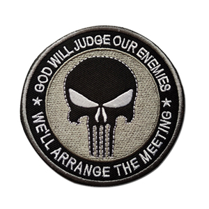 激安セール 刺繍入りスカルゴッドパッチ 敵を裁くでしょう 衣類用フックアンドループ ソフトロゴデコレーション アイロン接着タイプ - Product Image 5