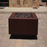 Foyer à gaz de Propane personnalisé, Table de foyer à gaz de Propane en acier de Corten/foyer à gaz en acier de Corten