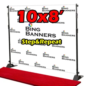 Stampa personalizzata 8x10 'heavy-duty Banner Stand a gradino telescopico e ripeti Banner sfondo Stand