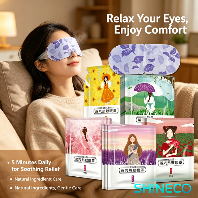 Wholesale Self Heating Cotton Eye Mask Steam Rose Scent 20 30 Minutes Tepidity Anti Puffiness Anti Wrinkle Eyemask Patch