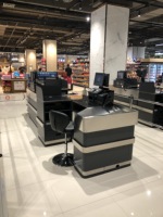 Comptoir de caisse de supermarché NEUF fabriqué par Xinde Factory, avec acier laminé à froid et finition peinte en poudre