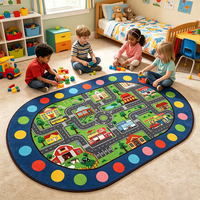Lernfähiger Straßenplan-Teppich, Individuell Bedruckter Stadtstraßen-Kinderzimmerteppich mit Logo für Schlafzimmer und Klassenzimmer