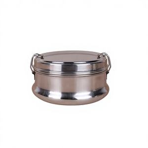 Boîte à lunch légère en acier inoxydable à double compartiment anti-fuite avec plaque séparatrice et clip de verrouillage pour l'école et le bureau - Product Image 1