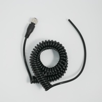 Cable Eléctrico Enrollado de PVC y PU, Arnés de Cableado Impermeable M12 8P Hembra a Terminal de Estaño para Control de Automatización Basado en PLC