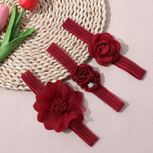 <span class=keywords><strong>Fascia</strong></span> <span class=keywords><strong>rossa</strong></span> per capelli per bambina <span class=keywords><strong>fascia</strong></span> per capelli con fiori per bambini accessori per <span class=keywords><strong>fascia</strong></span> per capelli in Nylon - Product Image 3