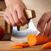 Hacheur portable Ulu de 5 pouces, hachoir ergonomique pour légumes, hachoir et trancheur manuel en acier inoxydable pour légumes