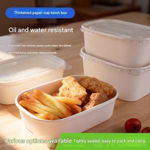 ชามสลัดสี่เหลี่ยมแบบใช้แล้วทิ้ง ปรับแต่งได้ตามต้องการ ขายส่ง ชามกระดาษสี่เหลี่ยมย่อยสลายได้พร้อมฝาปิด - Product Image 5