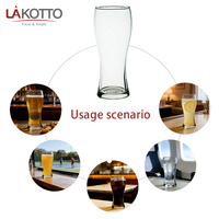 Verre à bière en verre épais de 450 ml, verres à pintes pour bar, maison, pub, restaurant, base lourde transparente
