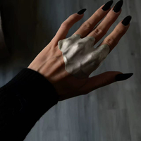 Nouvelle Bague Tendance Unisexe 1 Pièce, Design Niche Irrégulier Plissé, en Alliage, pour Doigt ou Phalange, Bijou pour Quotidien et Soirée