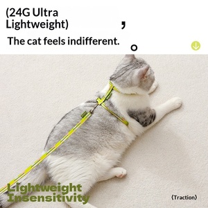 Conjunto de <span class=keywords><strong>Collar</strong></span> y Arnés Acolchado de Nailon para Perros y Gatos, para Paseos Deportivos al Aire Libre - Product Image 4