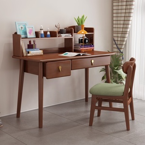 <span class=keywords><strong>Scrivania</strong></span> ad Angolo in Legno Massello Stile Nordico per Studio e Lettura con Spazio di Archiviazione per Camera da Letto - Product Image 3