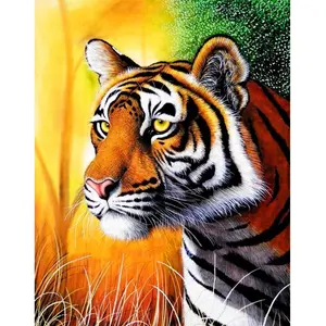 Custom Full Diamond Foreign Trade Explosion 5d Diamond Painting Tiger Decorative Painting Diamond Embroidery Cross Embroidery