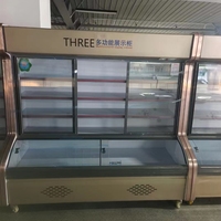 Congélateur réfrigéré de vitrine de supermarché d'affichage de légumes de porte en verre de refroidissement direct de trois températures commerciales