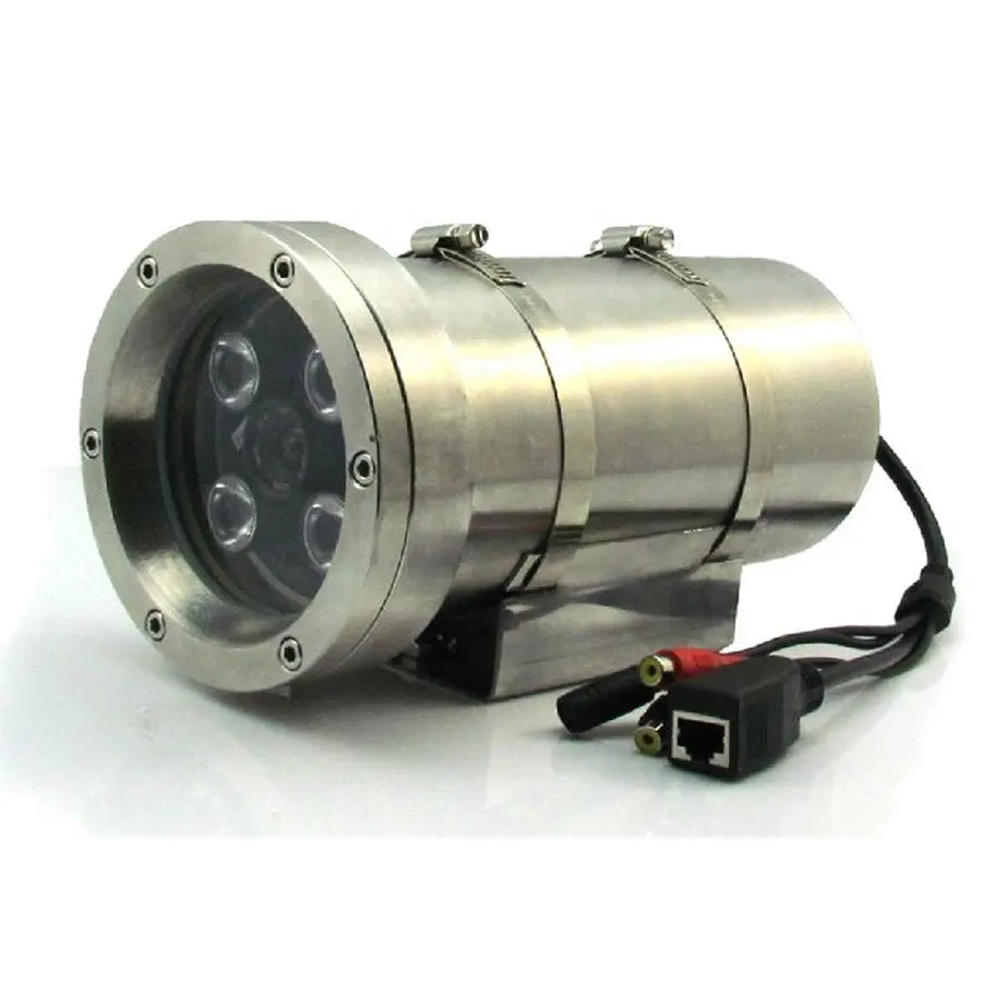 Protector de cámara anticorrosión CCTV de 1080P Cámara IR de red IP HD a prueba de explosiones con carcasa de acero inoxidable y soporte de alimentación POE