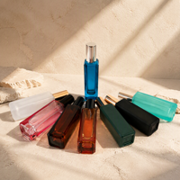 Botol Parfum Kaca Kosong Persegi Panjang 30ml Warna Kustom Lapisan Frosted Isi Ulang Botol Semprot Parfum OEM ODM Grosir