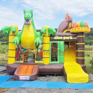 Castillo Inflable de Dinosaurios para Niños, Parque de Dinosaurios Inflable al Aire Libre con Tobogán Combinado, Capacidad de 500 kg, Portátil - Product Image 3