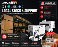 Impresora DTF Profesional KINGJET 302A de 300 mm, Nueva Máquina de Película PET I3200 con 1 Año de Garantía, Impresión en EE. UU.
