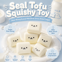 Jouet Squishy Tofu en TPR souple à rebond lent, en forme de cube de lait ou d'animal, anti-stress, pour enfants et adultes, cadeaux d'anniversaire