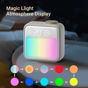 Lampada da tavolo sveglia Led orologio per svegliare la luce notturna per simulare alba e tramonto atmosfera colorata - Product Image 2