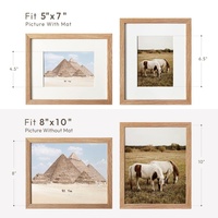 Set Bingkai Foto Kayu Solid 8x10 dengan Finishing Alami, untuk Pajangan Dinding/Meja, Horizontal & Vertikal