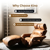 Canapé en cuir de vachette de qualité supérieure importé Kino OEM ODM pour hôtel, villa, projet commercial, chaises d'appoint marron personnalisées en gros, directement de l'usine