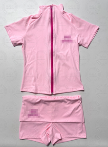Completo Estivo da Donna in Due Pezzi, Abbigliamento Streetwear Personalizzato, Set da Allenamento con Giacca a Maniche Corte con Zip e Pantaloncini - Product Image 4