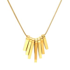 Collares Minimalistas de Acero Inoxidable con Baño de Oro de 18K, Diseño Geométrico de Barras Múltiples, Rectángulo Pequeño Irregular, Joyería para Mujer - Product Image 1